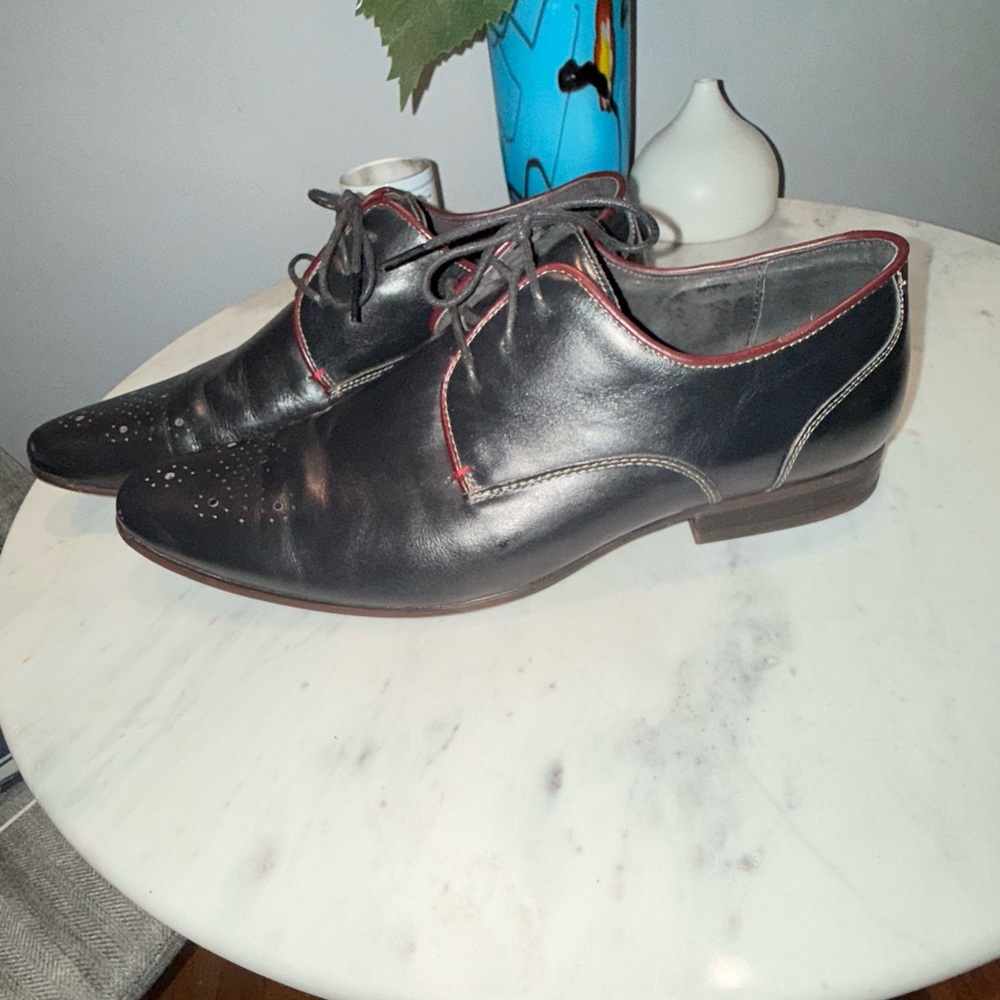 Call It Spring Black and Red Oxfords Sleek Design